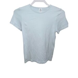 Yogaliciois Crew Neck Logan Short Sleeve Large Plein Air/microchip Baby Blue NEW
